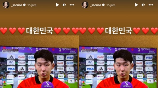 Artis Korea Dukung Timnas di Piala Dunia 2022 (instagram/@_seorina)