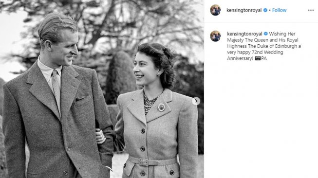 Pangeran Philip dan Ratu Elizabeth II. (Instagram/@kensingtonroyal)