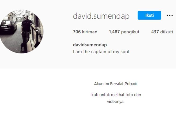 Profil David Sumendap (Instagram/@david.sumendap)
